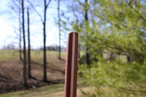 Purpleheart Bo Staff. Laminated Hickory Stripe. 72" Tapered Or Untapered. For Martial Arts/Karate/Aikido