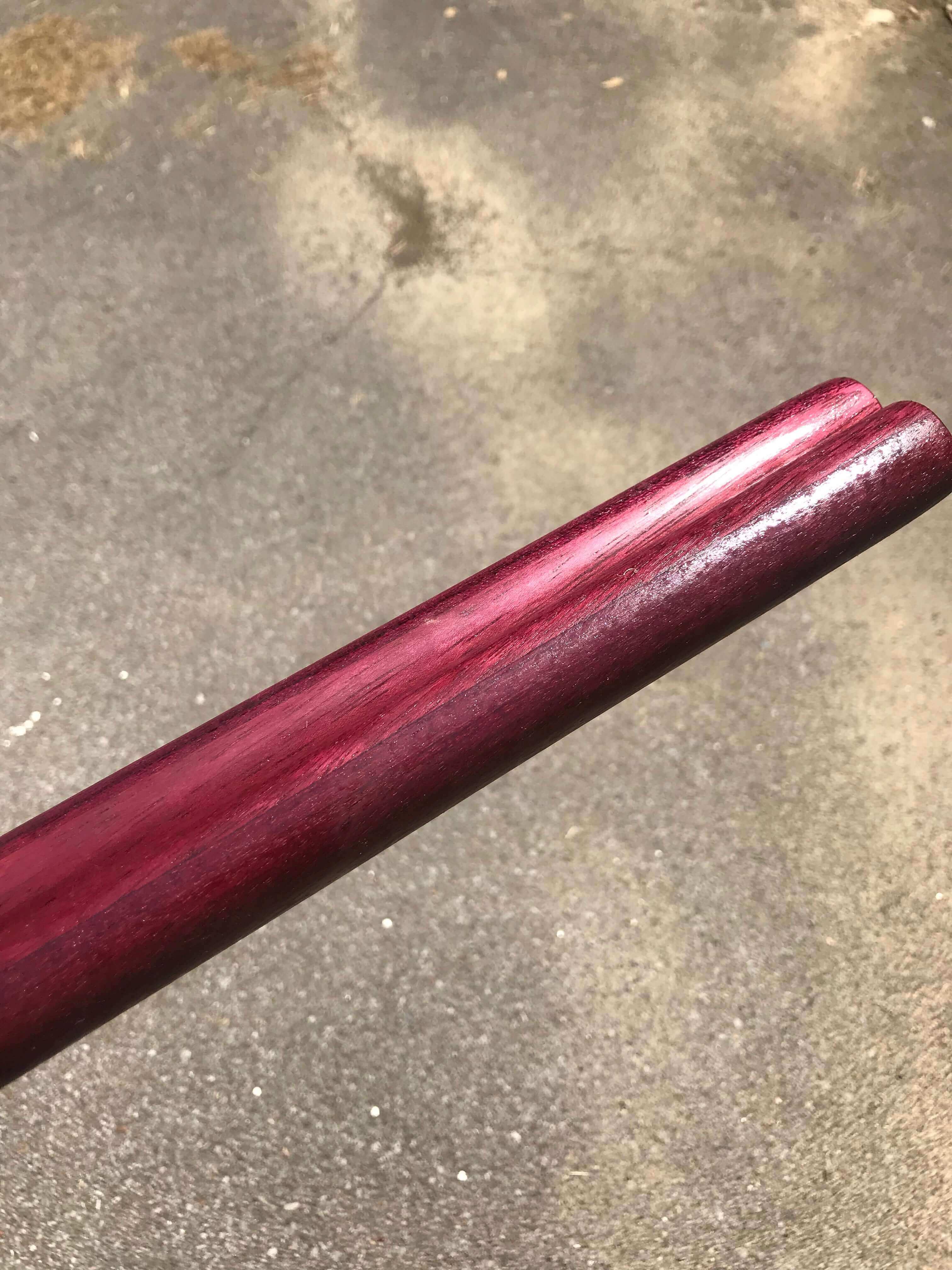 Purpleheart escrima sticks.