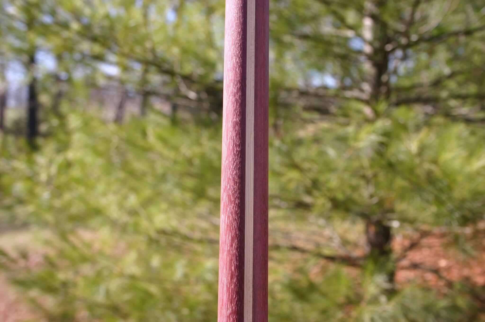 Purpleheart Bo Staff. Laminated Hickory Stripe. 72" Tapered Or Untapered. For Martial Arts/Karate/Aikido